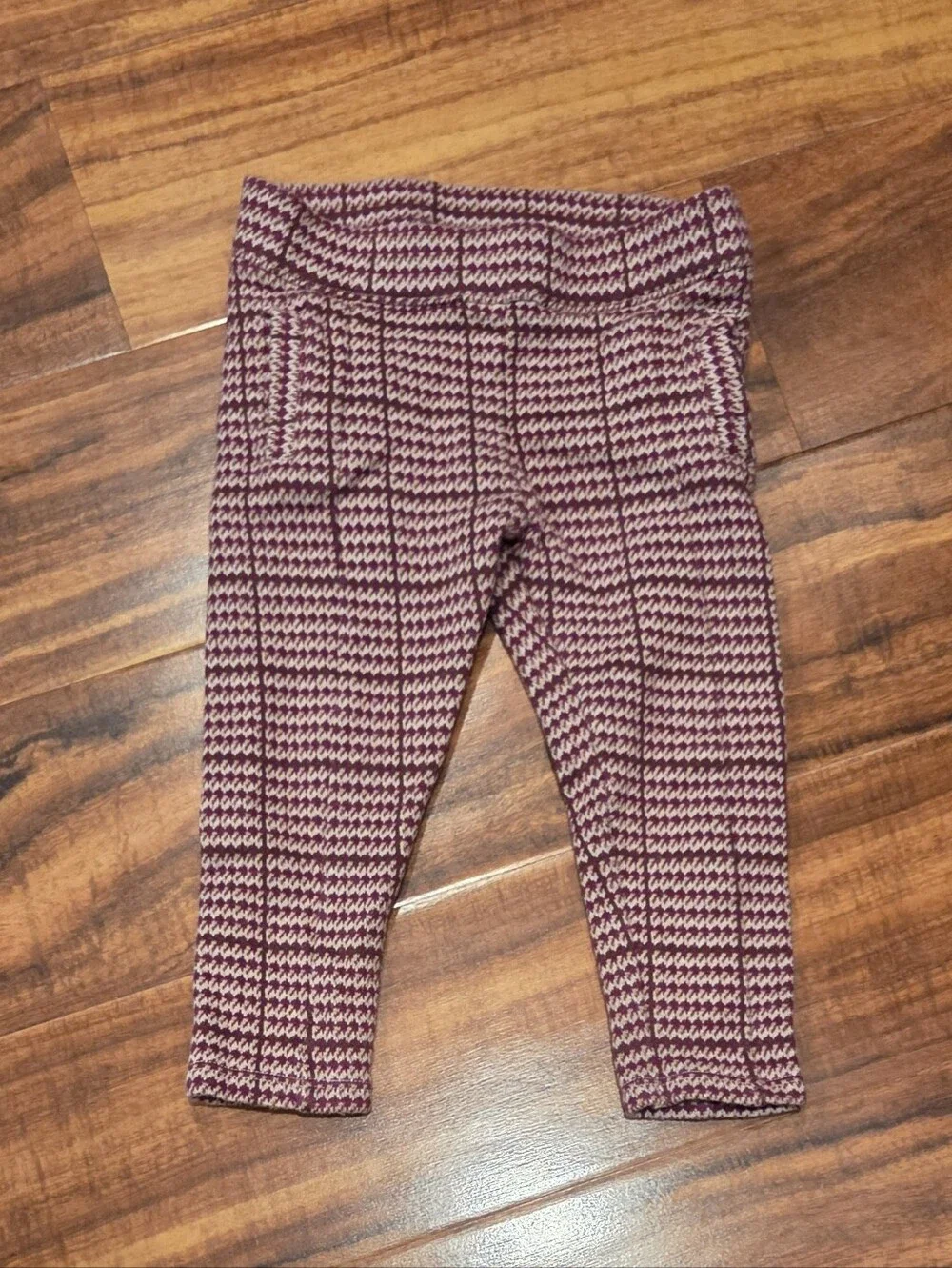 Janie and Jack EUC 18-24 Months Beige Butterfly Sweater & Plum Plaid Ponte Pants